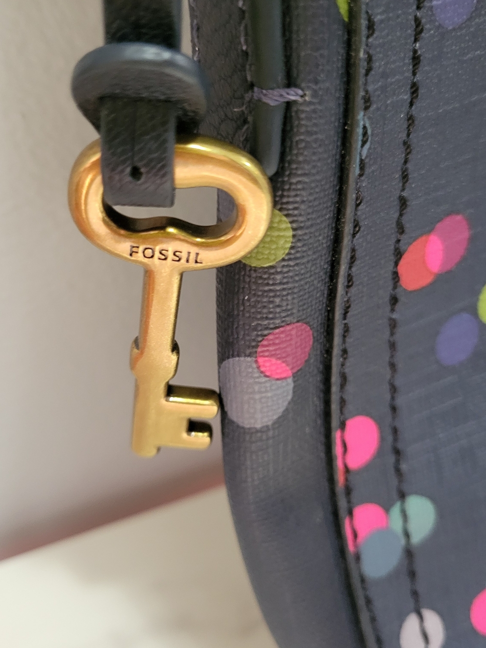 Fossil Navy Confetti Dot Crossbody Bag - Picture 6 of 11
